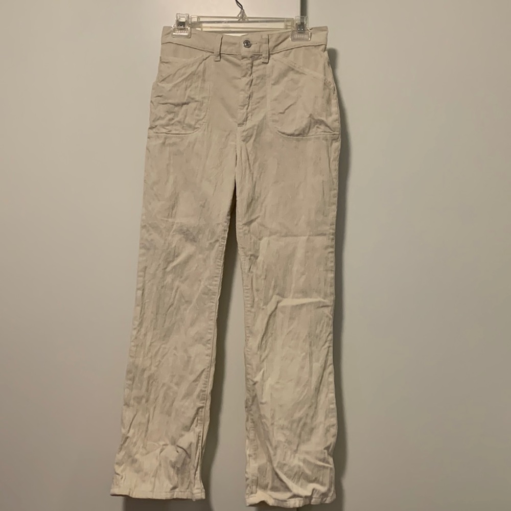 Re/Done cream colored corduroy straight pants Size 26